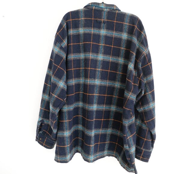 Vintage '90S Field Gear Navy Teal Checker Pattern 40% Wool Quarter Zip Sweater - Picture 13 of 13